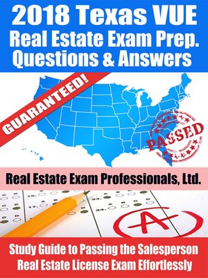 cover image of 2018 Texas VUE Real Estate Exam Prep Questions and Answers